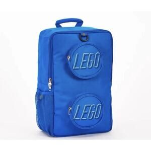 LEGO Brick-Shaped Backpack Blue, Kids Tote Bag, 16" x 11" x 6.5"